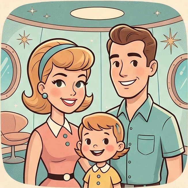 Atomic-Age Retro-Futurist Cartoon