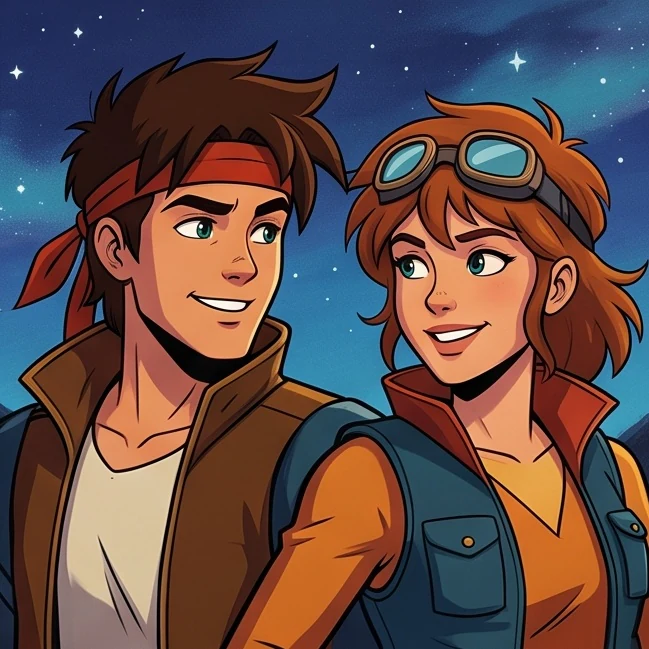 Retro 1980s Action Cartoon