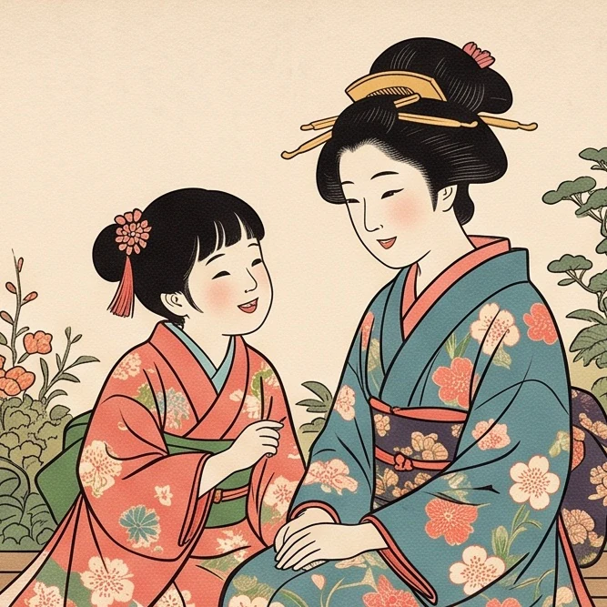 Ukiyo-e-Inspired Cartoon
